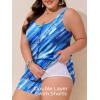 imageSummer Mae Plus Size Swim Romper One Piece Swimsuit Women Blouson Bathing Suit with Pockets 2025 Modest SwimwearBlue Ocean Ripples