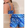 imageSummer Mae Plus Size Swim Romper One Piece Swimsuit Women Blouson Bathing Suit with Pockets 2025 Modest SwimwearBlue Ocean Ripples