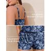 imageSummer Mae Plus Size Swim Romper One Piece Swimsuit Women Blouson Bathing Suit with Pockets 2025 Modest SwimwearBranches Vines Flowers