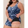 imageSummer Mae Plus Size Swim Romper One Piece Swimsuit Women Blouson Bathing Suit with Pockets 2025 Modest SwimwearBranches Vines Flowers