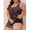 imageSummer Mae Plus Size Swim Romper One Piece Swimsuit Women Blouson Bathing Suit with Pockets 2025 Modest SwimwearGradient Starry Sky