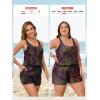 imageSummer Mae Plus Size Swim Romper One Piece Swimsuit Women Blouson Bathing Suit with Pockets 2025 Modest SwimwearGradient Starry Sky