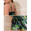 imageSummer Mae Plus Size Swim Romper One Piece Swimsuit Women Blouson Bathing Suit with Pockets 2025 Modest SwimwearGreen Leopard