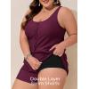 imageSummer Mae Plus Size Swim Romper One Piece Swimsuit Women Blouson Bathing Suit with Pockets 2025 Modest SwimwearPurplish Red