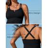 imageSummer Mae Tankini Swimsuits for Women Bathing Suits Top Ruched Two Piece Tummy Control Round Neck with VWire Swim SuitsBlack Coconut Grove