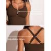 imageSummer Mae Tankini Swimsuits for Women Bathing Suits Top Ruched Two Piece Tummy Control Round Neck with VWire Swim SuitsBrown