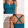 imageSummer Mae Tankini Swimsuits for Women Bathing Suits Top Ruched Two Piece Tummy Control Round Neck with VWire Swim SuitsNordic Blue