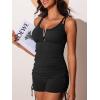 imageSummer Mae Tankini Swimsuits for Women Bathing Suits Top Ruched Two Piece Tummy Control Round Neck with VWire Swim SuitsPure Black