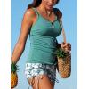 imageSummer Mae Tankini Swimsuits for Women Bathing Suits Top Ruched Two Piece Tummy Control Round Neck with VWire Swim SuitsSolitary Silhouette Bloom