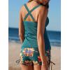 imageSummer Mae Tankini Swimsuits for Women Bathing Suits Top Ruched Two Piece Tummy Control Round Neck with VWire Swim SuitsSunflower