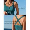 imageSummer Mae Tankini Swimsuits for Women Bathing Suits Top Ruched Two Piece Tummy Control Round Neck with VWire Swim SuitsSunflower