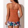 imageSummer Mae Tankini Swimsuits for Women Bathing Suits Top Ruched Two Piece Tummy Control Round Neck with VWire Swim SuitsTropic Sketch