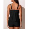 imageSummer Mae Womens Tankini Swimsuits 2 Piece Tummy Control Bathing Suit with Pocket Shorts Ring Linked 2025 SwimwearBlack