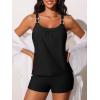 imageSummer Mae Womens Tankini Swimsuits 2 Piece Tummy Control Bathing Suit with Pocket Shorts Ring Linked 2025 SwimwearBlack