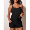 imageSummer Mae Womens Tankini Swimsuits 2 Piece Tummy Control Bathing Suit with Pocket Shorts Ring Linked 2025 SwimwearBlack