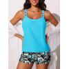 imageSummer Mae Womens Tankini Swimsuits 2 Piece Tummy Control Bathing Suit with Pocket Shorts Ring Linked 2025 SwimwearBlack Floral Sketch