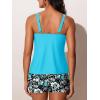 imageSummer Mae Womens Tankini Swimsuits 2 Piece Tummy Control Bathing Suit with Pocket Shorts Ring Linked 2025 SwimwearBlack Floral Sketch