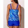 imageSummer Mae Womens Tankini Swimsuits 2 Piece Tummy Control Bathing Suit with Pocket Shorts Ring Linked 2025 SwimwearBlue Ocean Ripples