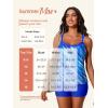 imageSummer Mae Womens Tankini Swimsuits 2 Piece Tummy Control Bathing Suit with Pocket Shorts Ring Linked 2025 SwimwearDeep Blue Gradient