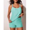 imageSummer Mae Womens Tankini Swimsuits 2 Piece Tummy Control Bathing Suit with Pocket Shorts Ring Linked 2025 SwimwearLagoon