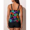 imageSummer Mae Womens Tankini Swimsuits 2 Piece Tummy Control Bathing Suit with Pocket Shorts Ring Linked 2025 SwimwearRed Green Dreams