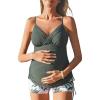 imageSummer Mae Maternity Two Piece Swimsuit Tankini Nursing Swimsuit Twist Ribbed Bathing Suit Breastfeeding Pregnancy SwimwearSummer Coconut Grove
