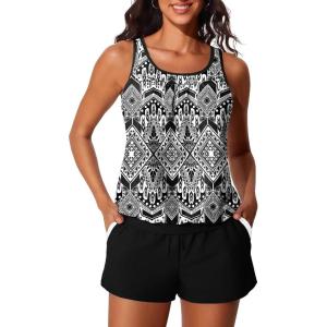 imageSummer Mae Blouson Womens Tankini Swimsuits Tummy Control Modest 2025 Two Piece with Sporty Pockets Bathing SuitsReligious Customs