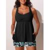imageMiYang Tankini Swimsuits for Women 2025 Tummy Control Modest Flowy Two Piece Bathing Suits Top with Pockets ShortsBlack Floral Sketch