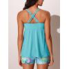 imageMiYang Tankini Swimsuits for Women 2025 Tummy Control Modest Flowy Two Piece Bathing Suits Top with Pockets ShortsBlue Ocean