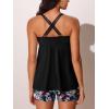 imageMiYang Tankini Swimsuits for Women 2025 Tummy Control Modest Flowy Two Piece Bathing Suits Top with Pockets ShortsFloral Summer Bloom
