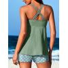 imageMiYang Tankini Swimsuits for Women 2025 Tummy Control Modest Flowy Two Piece Bathing Suits Top with Pockets ShortsMint Green Polka Dot