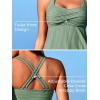 imageMiYang Tankini Swimsuits for Women 2025 Tummy Control Modest Flowy Two Piece Bathing Suits Top with Pockets ShortsMint Green Polka Dot