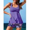imageMiYang Tankini Swimsuits for Women 2025 Tummy Control Modest Flowy Two Piece Bathing Suits Top with Pockets ShortsStarry Sky