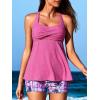 imageMiYang Tankini Swimsuits for Women 2025 Tummy Control Modest Flowy Two Piece Bathing Suits Top with Pockets ShortsSunset Coconut Grove