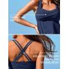 imageMiYang Tankini Swimsuits for Women 2025 Tummy Control Modest Flowy Two Piece Bathing Suits Top with Pockets ShortsSunset Palm Silhouette