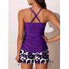 imageMiYang Twist Front Tankini Swimsuits for Women 2025 Flattering Tummy Control Ribbed TwoPiece Bathing SuitsPurple Leopard