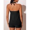 imageSummer Mae Halter Womens Tankini Swimsuits 2025 Flowy Top Two Piece Bathing Suits with Pockets BoyshortsBlack