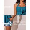 imageSummer Mae Halter Womens Tankini Swimsuits 2025 Flowy Top Two Piece Bathing Suits with Pockets BoyshortsBlue Coconut Tree