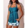 imageSummer Mae Halter Womens Tankini Swimsuits 2025 Flowy Top Two Piece Bathing Suits with Pockets BoyshortsBlue Coconut Tree