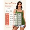 imageSummer Mae Halter Womens Tankini Swimsuits 2025 Flowy Top Two Piece Bathing Suits with Pockets BoyshortsGreen Colourful Flowers