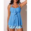 imageSummer Mae Halter Womens Tankini Swimsuits 2025 Flowy Top Two Piece Bathing Suits with Pockets BoyshortsHeavy Blue Shadows