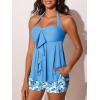 imageSummer Mae Halter Womens Tankini Swimsuits 2025 Flowy Top Two Piece Bathing Suits with Pockets BoyshortsHeavy Blue Shadows