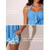 imageSummer Mae Halter Womens Tankini Swimsuits 2025 Flowy Top Two Piece Bathing Suits with Pockets BoyshortsHeavy Blue Shadows