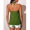 imageSummer Mae Halter Womens Tankini Swimsuits 2025 Flowy Top Two Piece Bathing Suits with Pockets BoyshortsLeafy Palm Shade