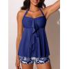imageSummer Mae Halter Womens Tankini Swimsuits 2025 Flowy Top Two Piece Bathing Suits with Pockets BoyshortsWindflower Veil