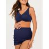 imageSummer Mae Maternity Bikini Skirt TwoPiece High Waist Swimsuit Side Tie Builtin Short Bathing Suit Pregnancy SwimwearMidnight Blue