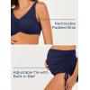 imageSummer Mae Maternity Bikini Skirt TwoPiece High Waist Swimsuit Side Tie Builtin Short Bathing Suit Pregnancy SwimwearMidnight Blue