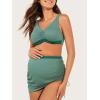 imageSummer Mae Maternity Bikini Skirt TwoPiece High Waist Swimsuit Side Tie Builtin Short Bathing Suit Pregnancy SwimwearMint