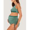 imageSummer Mae Maternity Bikini Skirt TwoPiece High Waist Swimsuit Side Tie Builtin Short Bathing Suit Pregnancy SwimwearMint