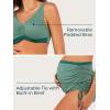 imageSummer Mae Maternity Bikini Skirt TwoPiece High Waist Swimsuit Side Tie Builtin Short Bathing Suit Pregnancy SwimwearMint